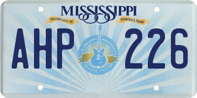 MS license plate AHP226
