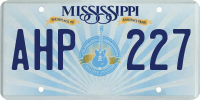 MS license plate AHP227