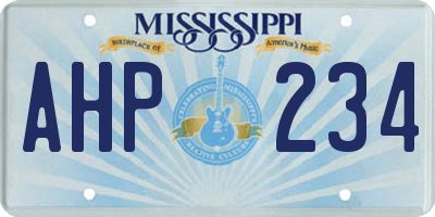 MS license plate AHP234