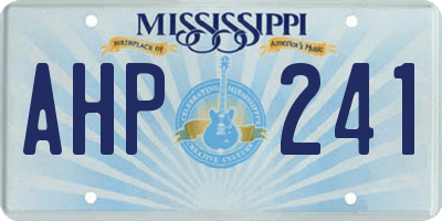MS license plate AHP241