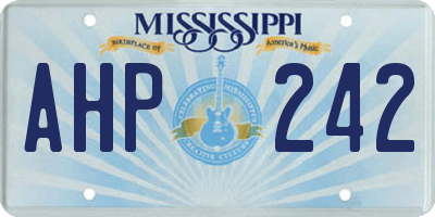 MS license plate AHP242