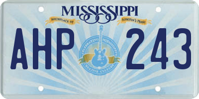 MS license plate AHP243