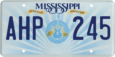 MS license plate AHP245