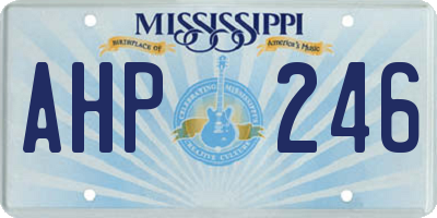MS license plate AHP246