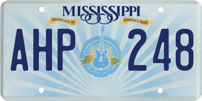MS license plate AHP248
