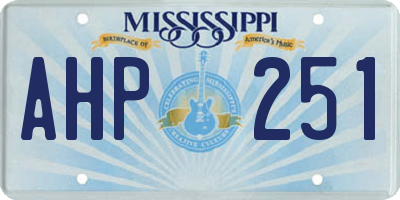 MS license plate AHP251