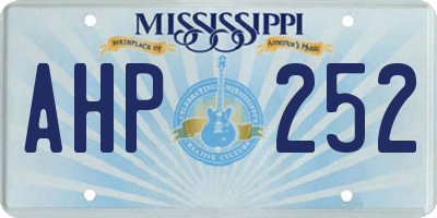 MS license plate AHP252