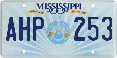 MS license plate AHP253