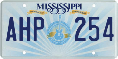 MS license plate AHP254