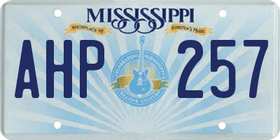 MS license plate AHP257