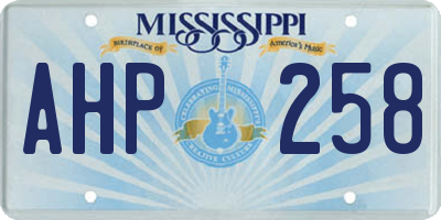 MS license plate AHP258