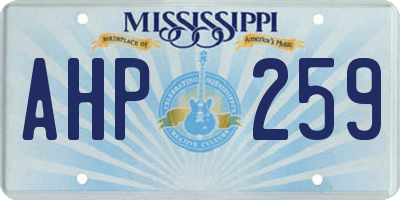 MS license plate AHP259