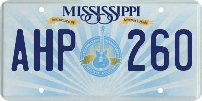 MS license plate AHP260