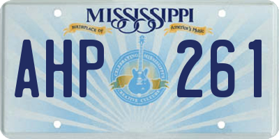 MS license plate AHP261
