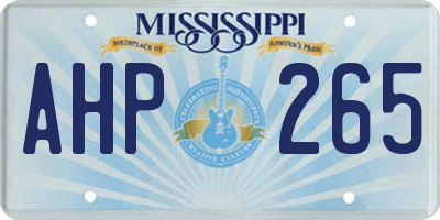 MS license plate AHP265