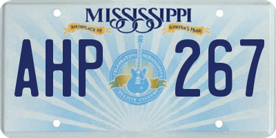 MS license plate AHP267