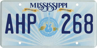 MS license plate AHP268