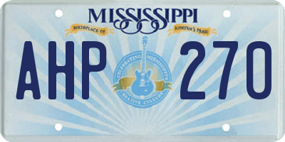 MS license plate AHP270