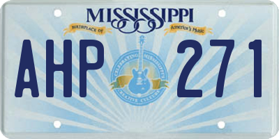 MS license plate AHP271