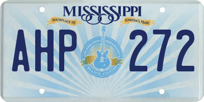 MS license plate AHP272