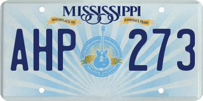 MS license plate AHP273