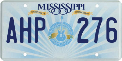 MS license plate AHP276