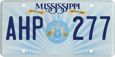 MS license plate AHP277