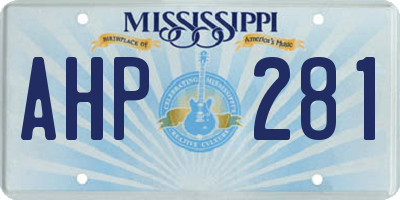 MS license plate AHP281