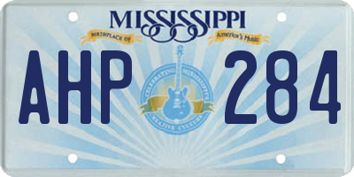 MS license plate AHP284