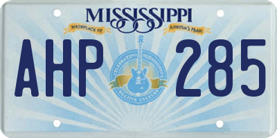 MS license plate AHP285