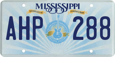 MS license plate AHP288