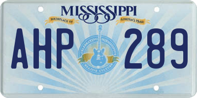 MS license plate AHP289