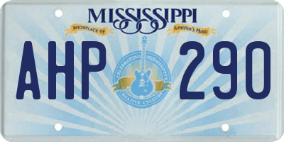 MS license plate AHP290