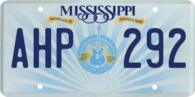 MS license plate AHP292