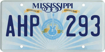 MS license plate AHP293