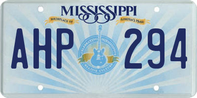 MS license plate AHP294