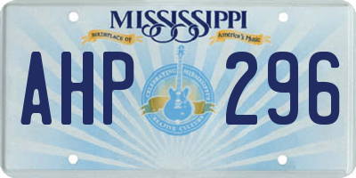 MS license plate AHP296