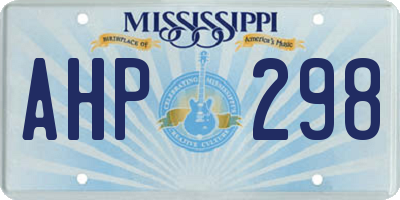 MS license plate AHP298