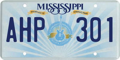 MS license plate AHP301