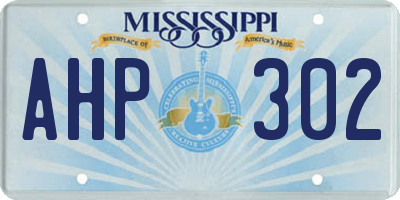 MS license plate AHP302