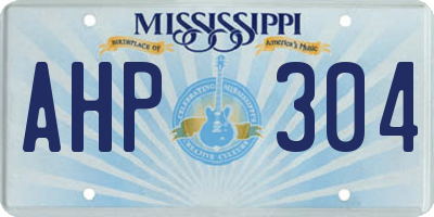 MS license plate AHP304