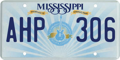 MS license plate AHP306