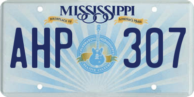 MS license plate AHP307