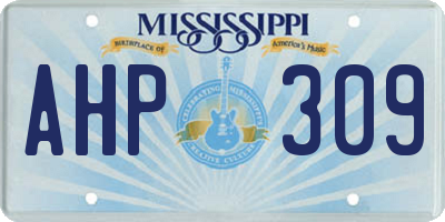 MS license plate AHP309