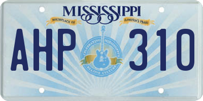 MS license plate AHP310