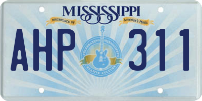 MS license plate AHP311