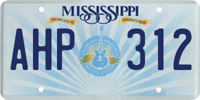 MS license plate AHP312