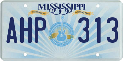 MS license plate AHP313