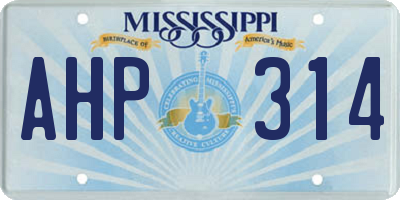 MS license plate AHP314