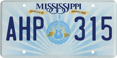 MS license plate AHP315